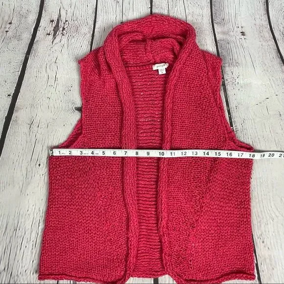 J.JILL Pure Jill coral red knit cotton vest size M - Picture 9 of 12